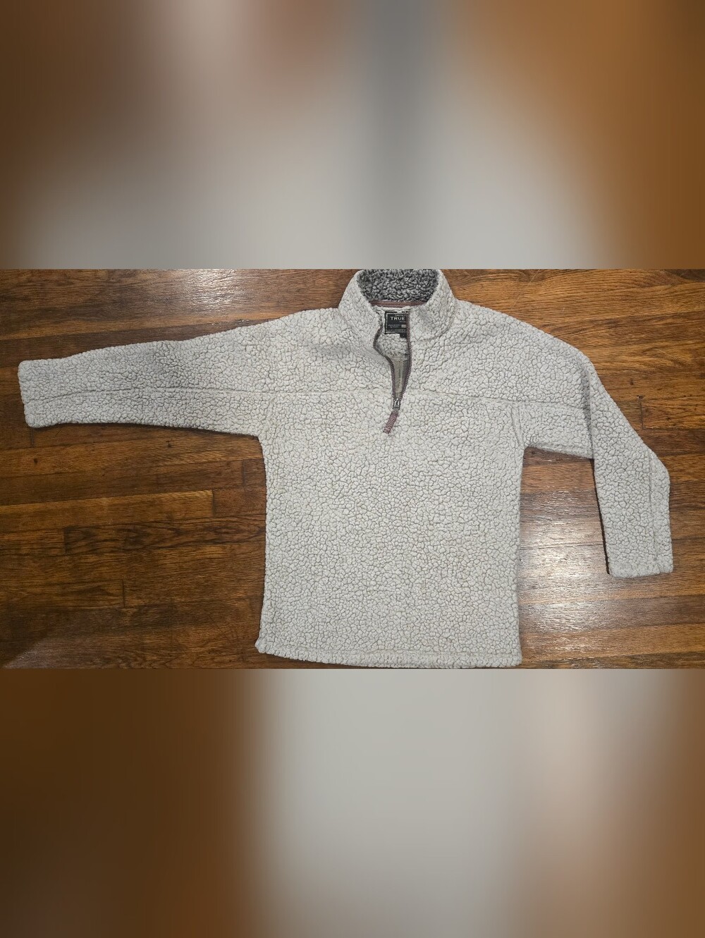 True Grit Sherpa Quarter Zip Pullover Oatmeal Ivory Fleece Size Medium